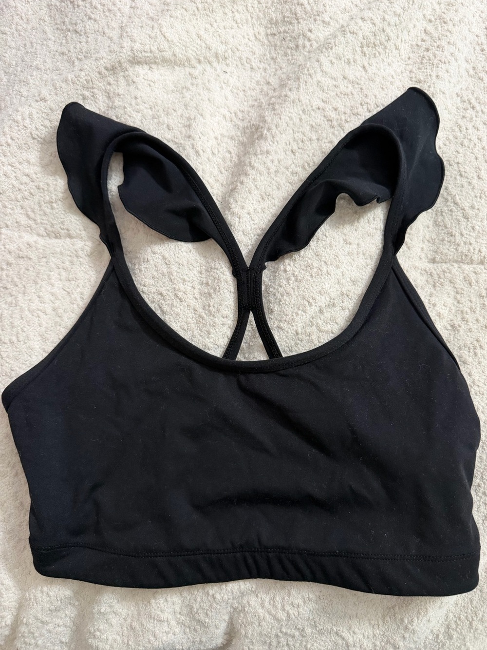 Joy Lab ruffle strap black racer back sports bra XS